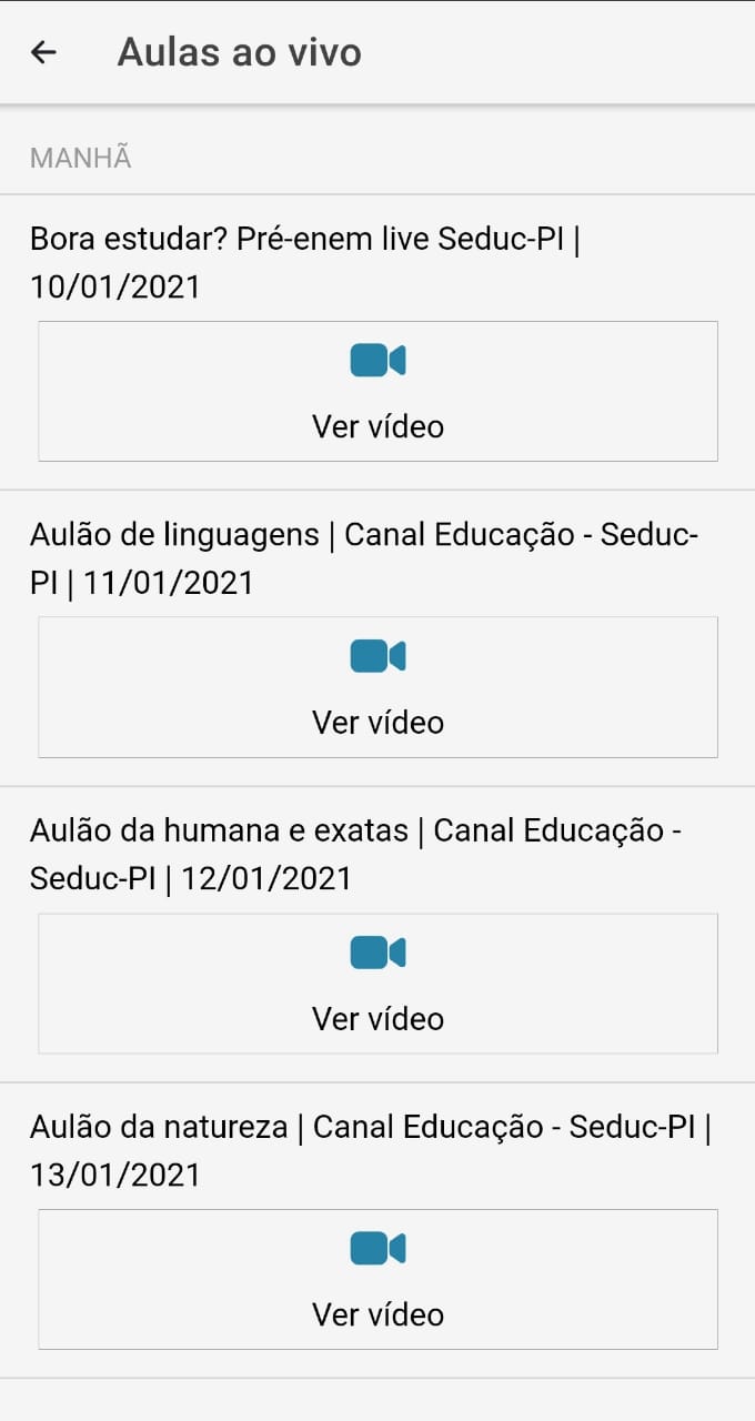 Tela 6 aplicativo Canal Educação