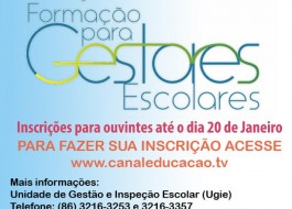 Abertas as inscrições para ouvintes no curso de Gestores Escolares