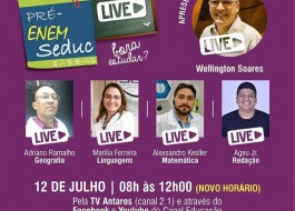 12ª Revisão Pré-Enem Live para estudantes acontece domingo